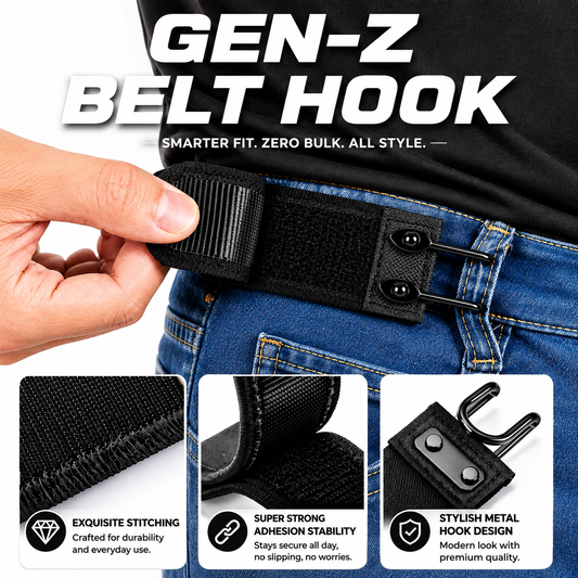 Buckleless Belt Hook for Men & Women – Adjustable No Buckle Comfortable Waist Belt