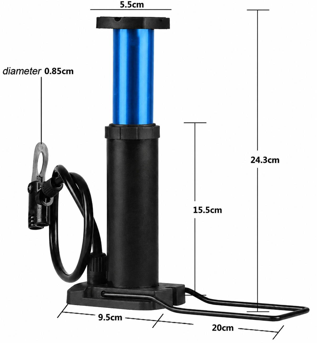Foot & Hand Air Pump with Pressure Gauge – Portable Tire Inflator for Car, Bike & Motorcycles