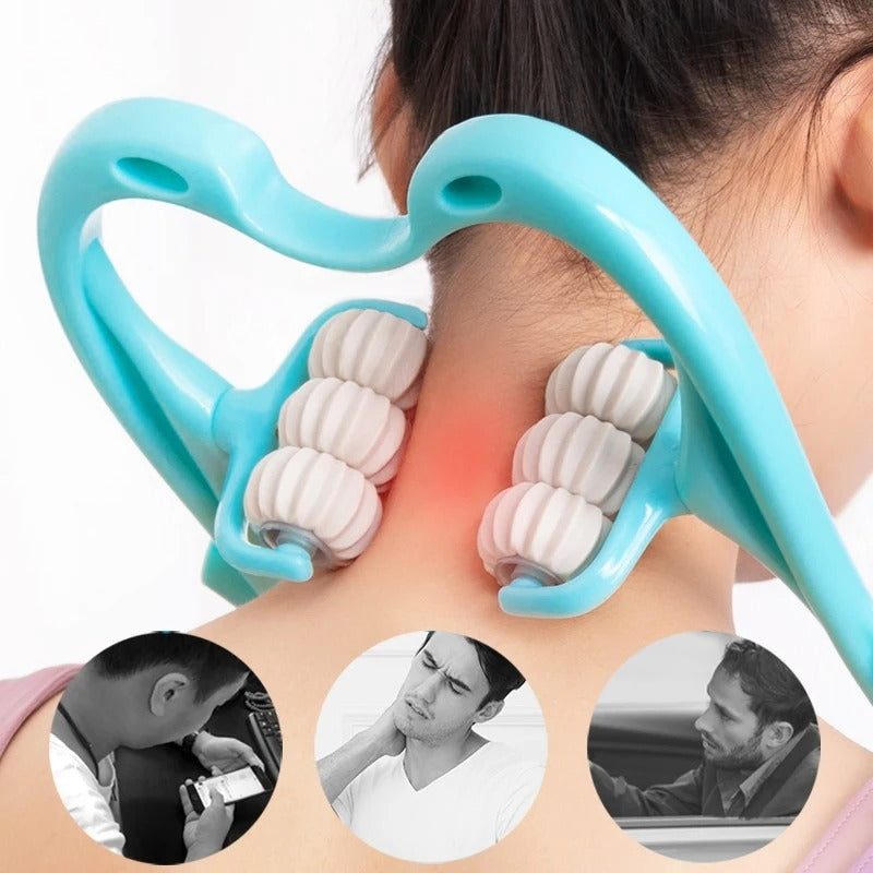 6 Wheel Neck Massager – Manual Neck & Shoulder Massage Tool