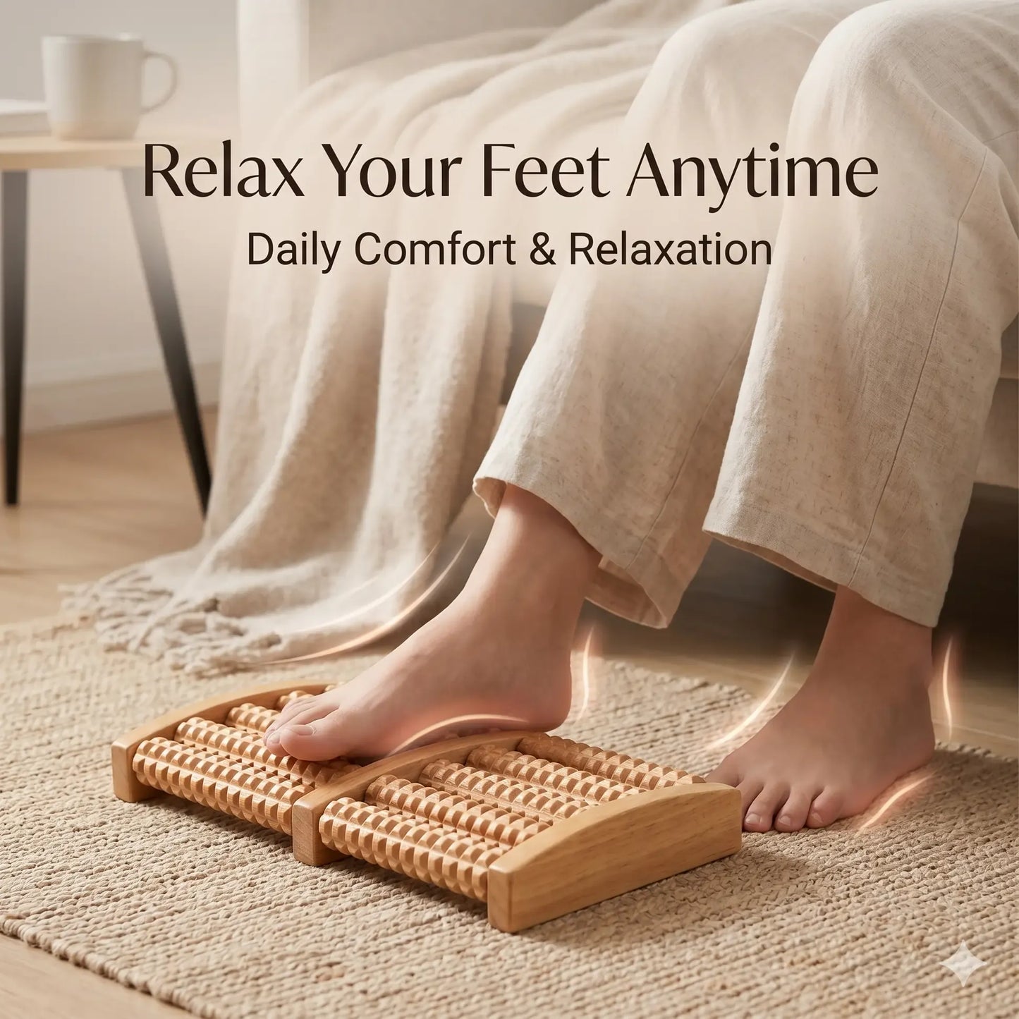 Wooden Foot Massager – Manual Foot Massage Roller for Relaxation
