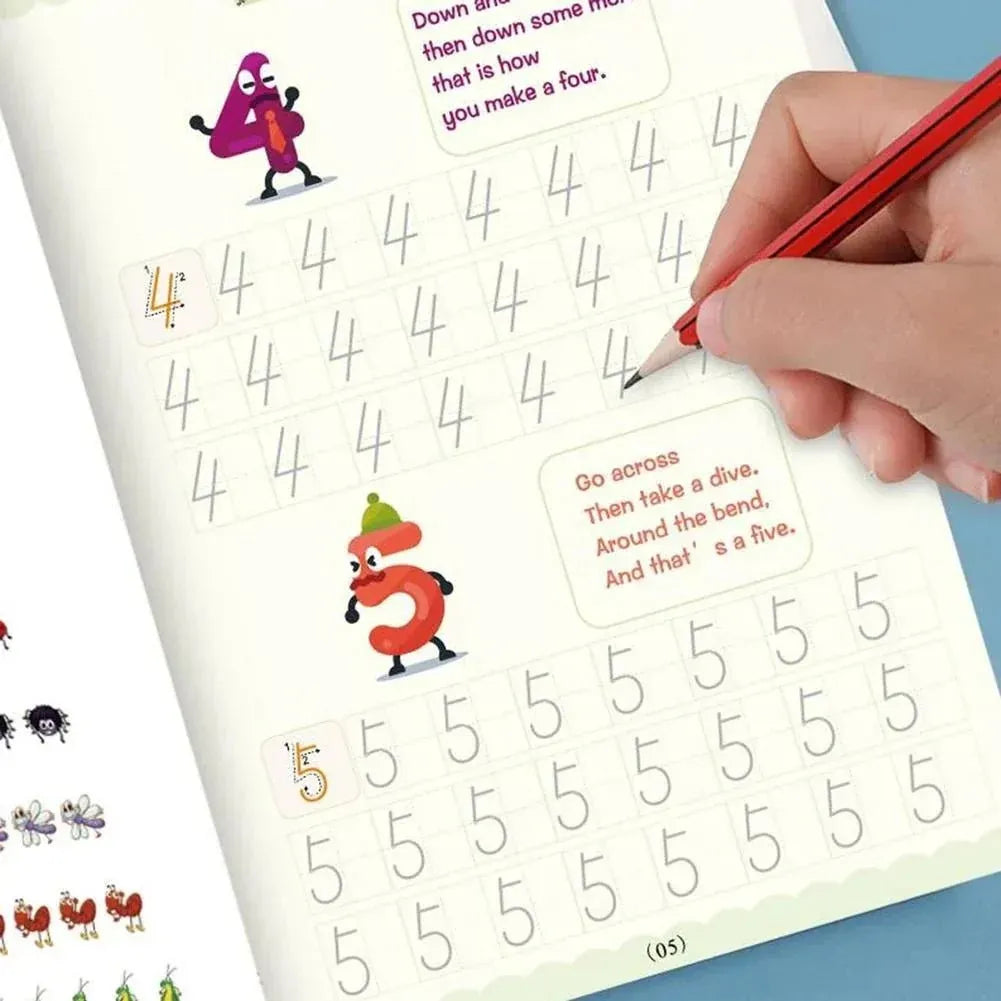 Sank Magic Practice Copybook Set for Kids – 4 Reusable Handwriting Books with Pen & 10 Refills