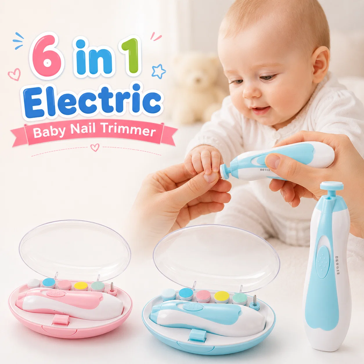 6 in 1 Electric Baby Trimmer – Baby Grooming Kit