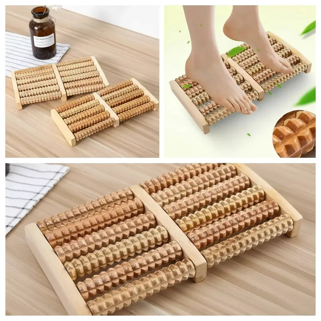 Wooden Foot Massager – Manual Foot Massage Roller for Relaxation