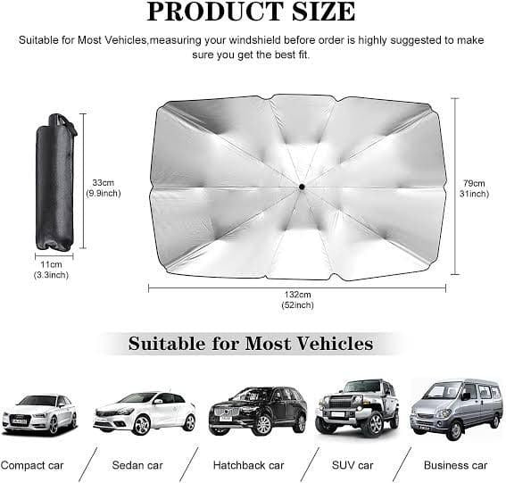 Car Windshield Sunshade Umbrella – Foldable Car Sun Shade