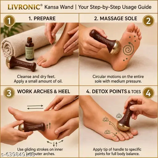 Kansa Wooden Massager for Neck, Foot & Face – Natural Massage Tool