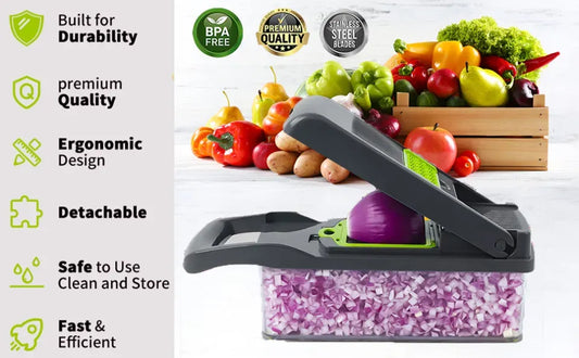 16-in-1 Vegetable & Fruit Chopper – Multifunctional Slicer, Cutter & Grater Kitchen Tool