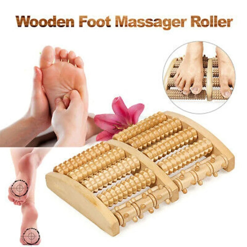 Wooden Foot Massager – Manual Foot Massage Roller for Relaxation