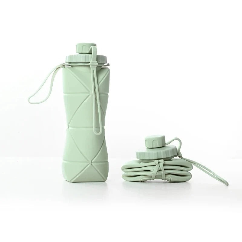 Silicone Foldable Water Bottle 600ml – Portable Reusable Bottle for Travel & College