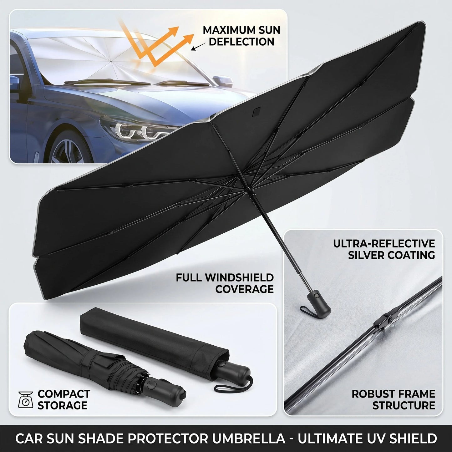 Car Windshield Sunshade Umbrella – Foldable Car Sun Shade