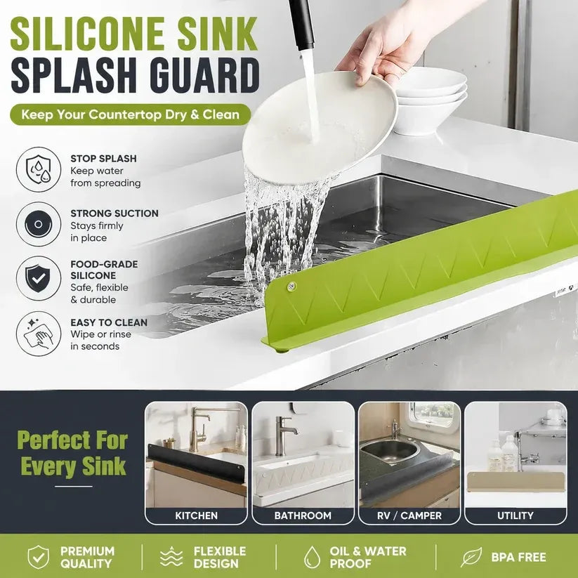 Sink Splash Barrier – Keep Kitchen Counter Dry & Clean