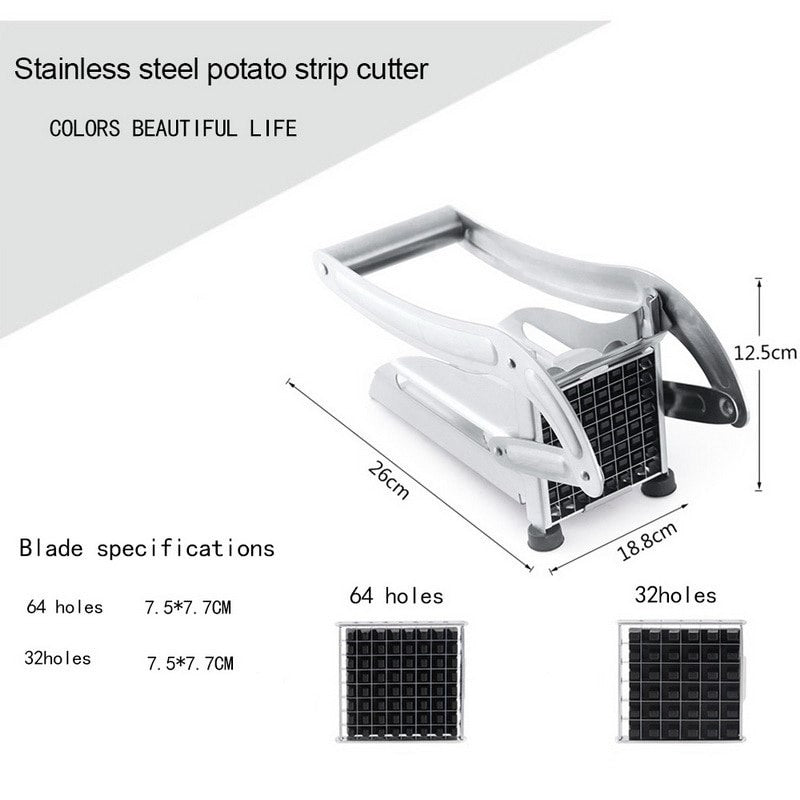 Stainless Steel French Fries Potato Cutter – Easy Potato Slicer