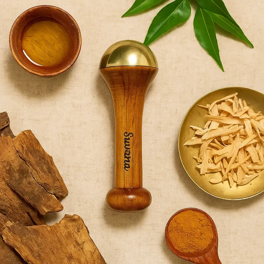 Kansa Wooden Massager for Neck, Foot & Face – Natural Massage Tool