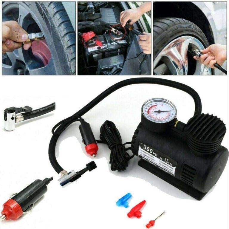 Mini 12V 300 PSI Car Air Pump – Portable Electric Tyre Compressor